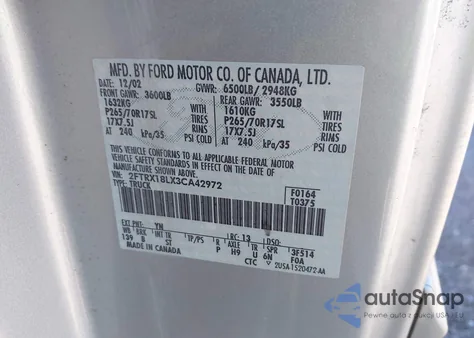 2003 Ford F-150 Lariat/Xl/Xlt from USA, damaged, VIN 2FTRX18LX3CA42972